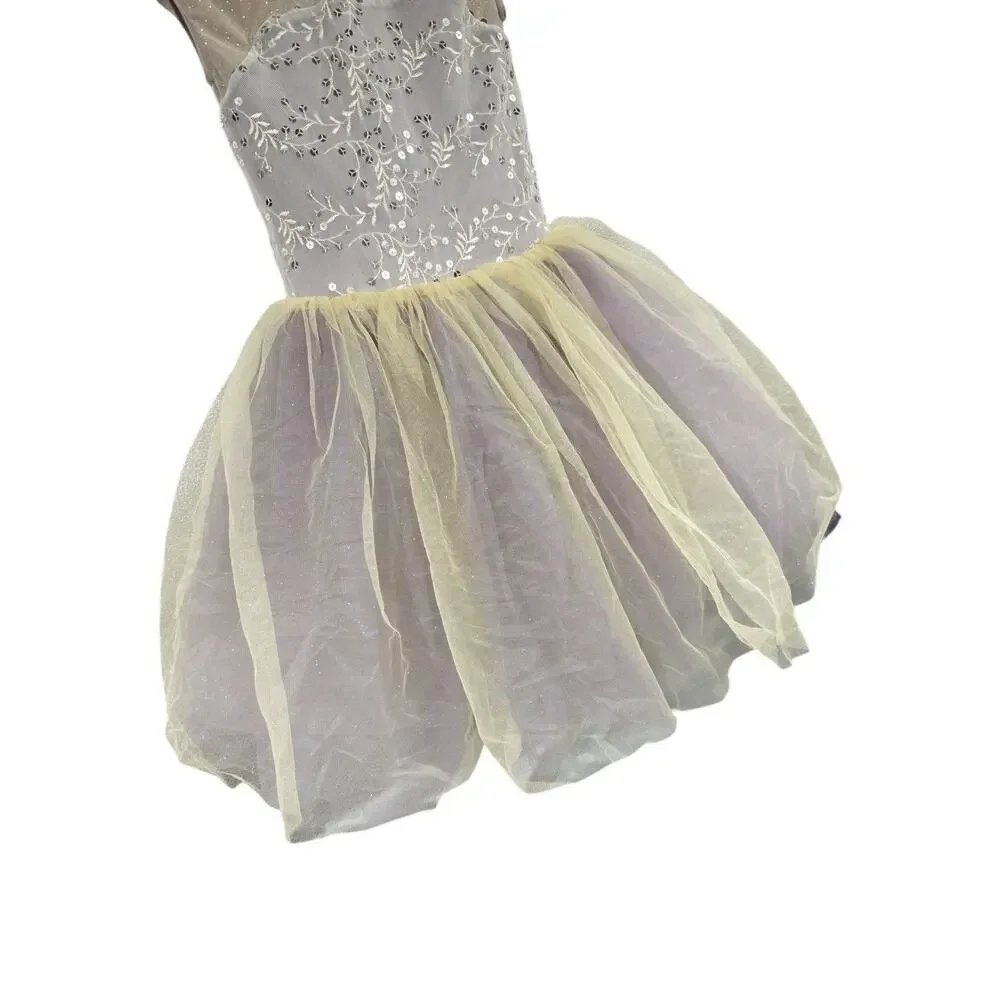 Weissman Dance Costume Pointe Ballet Purple Gold Sparkle‎ Dress Child Medium